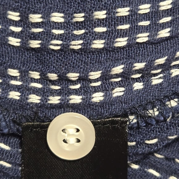 Lulus Flying Away Navy Blue Stripe Embroidered Mini Shift Dress Size Medium - Picture 9 of 12